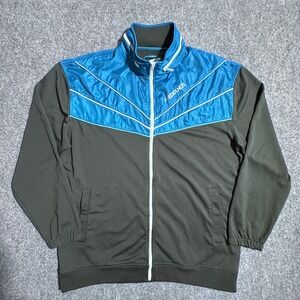 Ecko Unltd. Track Jacket 2XL Y2K Blue Windbreaker Panel Zip Up Rhino Logo